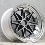 14/15/16inch 4*100/114.3 Black Polished Lip Gold Rines Alloy Wheel Rim - Image 3