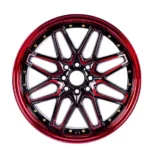17 Inch 4X100/4X114.3 Gloss Black Red Spokes Alloy Wheel Rims - Image 2