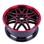 17 Inch 4X100/4X114.3 Gloss Black Red Spokes Alloy Wheel Rims - Image 3