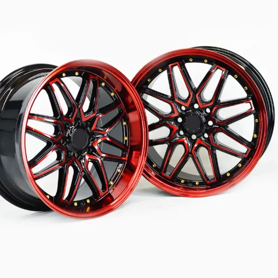 17 Inch 4X100/4X114.3 Gloss Black Red Spokes Alloy Wheel Rims