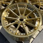2 Piece Brushed Gold Forged Alloy Rims Passenger Car Wheels - Image 2