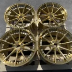 2 Piece Brushed Gold Forged Alloy Rims Passenger Car Wheels