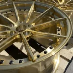 2 Piece Brushed Gold Forged Alloy Rims Passenger Car Wheels - Image 3