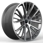 5 Holes Alloy Car Wheel Rims Gunmetal Gray Silver Durable