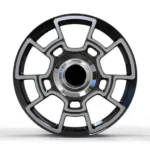 5 Holes Black Silver Machined Forged Car Wheel - Image 2
