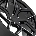 5 Holes Black Face Silver Lip Forged Car Wheel Rim - Image 4