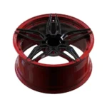5 Holes Hyper Black Red Machined Lip Forged Alloy Car Wheel - Image 3