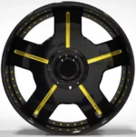 5X112 2 Piece 18 19 20inch Black Hub Yellow Spoke Aluminium Alloy Wheel Rim Alloy Rims - Image 2