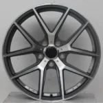 5 Holes Silver Black Machined Racing Car Wheel