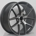 5 Holes Silver Black Machined Racing Car Wheel - Image 3