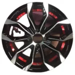 Black Machine Face Red/Blue Undercut 15 17 Inch Aluminum Car Wheel Mag - Image 2