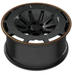 Black Painting Red Lip Carbon Fiber 5 Holes Aluminum Alloy Car Wheel - Image 3