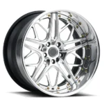 Classic Black Staggered Mesh Design Spokes 3-Piece Forged Car Aluminum Alloy Wheels - Image 4