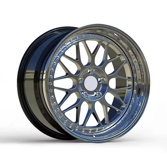 Custom 5X120 Wheels 2-Piece Forged Red Center Polished Barrel Concave Forged Car Alloy Wheels Rims