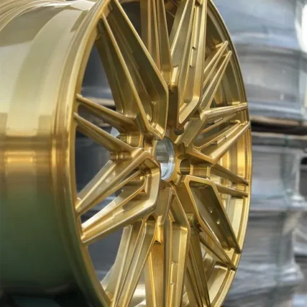 Custom Monoblock Forged 5 Holes Gold Painting Car Wheel Rims