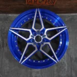 5X114.3 Oy17052 Blue 3 Piece Forged Aluminum Wheels - Image 2
