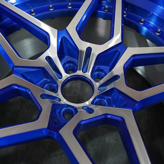 Customize Finishing and Size 5 X 114.3 Oy17052 Forged Rims 3 Piece Forged Aluminum Alloy Wheels Blue