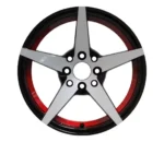 Factory 15 Inch Black and Red Alloy Wheels 4X100 Alloy Wheel Rims for Passenger Car - Image 3