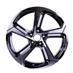 Classical Replica Black Machined Face 5 Holes Aluminum Car Wheel - Image 3