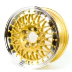 Golden Rivets Deep Dish 4X100 14 15 16 17 Inch Wheels 5X120 4 Hole 5 Hole Car Rims 5X114.3 Alloy Rim