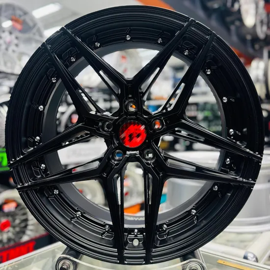 High Strength 5 Holes Black Flow Formed Aluminum Car Wheel Rims