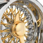 New Forgiato Custom 28-Inch Front and Rear Wire Wheels of Different Widths Allchrome/Gold Wire Wheel - Image 3