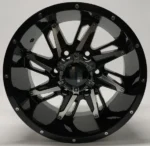 Ouya Wheel 4X4 Black Alloy Rim Milling Spokes Silver Rivets - Image 2