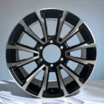 6 Holes Replica Car Wheel Rim Black Machine Face