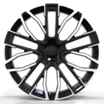 Silver Machined Face 5 Holes Black Aluminum Car Wheel Rim - Image 2