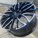 Silver Machined Face 5 Holes Black Aluminum Car Wheel Rim - Image 4