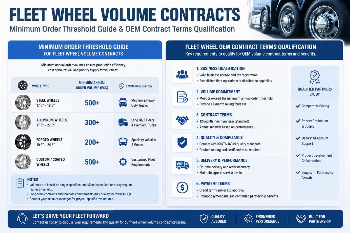Fleet wheel OEM contract terms qualification Minimum order threshold guide for fleet wheel volume contracts