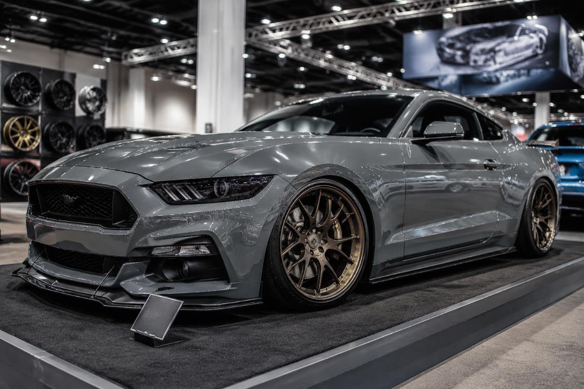 Flow-formed show car wheel installed on a SEMA display build