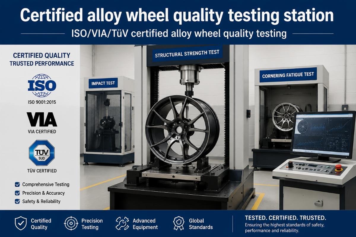 Certified alloy wheel quality testing station