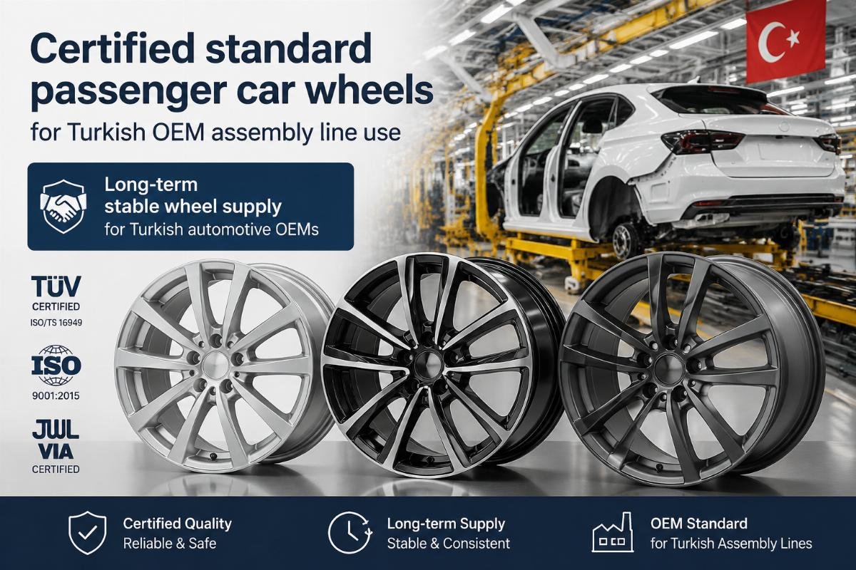 Certified standard passenger car wheels for Turkish OEM assembly line use