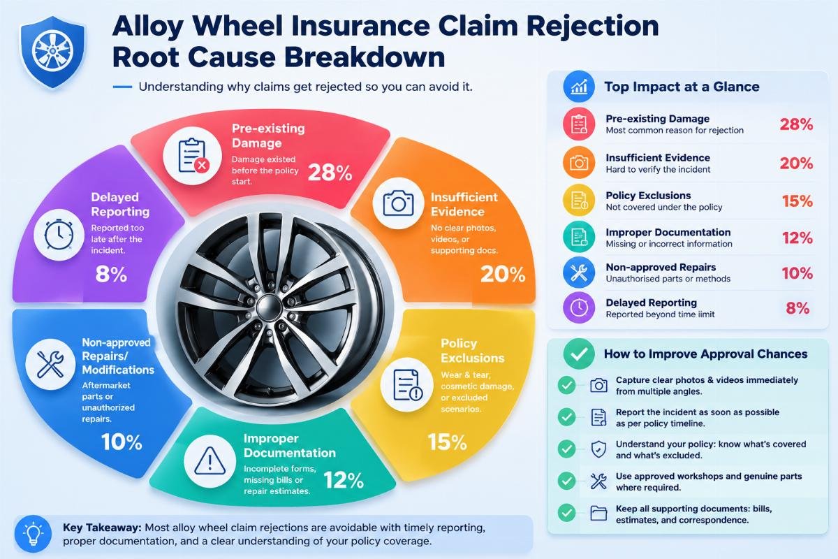 Alloy wheel insurance claim rejection root cause breakdown